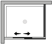 FCPM + FCFX : Puerta corredera en pared con lateral fijo (componible angular)