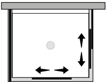 FR1SX2 + FRFI : Puerta corredera doble con lateral fijo (componible angular)