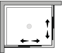 FR1SX2 : Puerta corredera doble (angular)