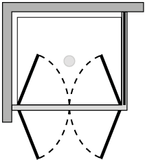 FR2P + FRFI : Puerta de doble batiente con lateral fijo (componible angular)