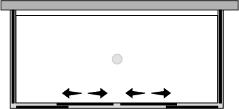 FR2S + FRFIX2 : Puerta corredera doble con dos laterales fijos (componible angular)