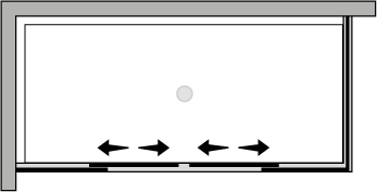 QS2P + QUFI : Puerta corredera doble con lateral fijo (componible angular)