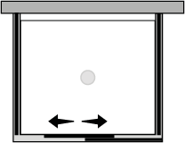 QSNI + QUFIX2 : Puerta corredera con dos laterales fijos (componible angular)