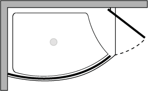VLPTS + VLFI + VLPO48 : Plato de ducha de 113 cm de ancho con vidrio fijo y puerta