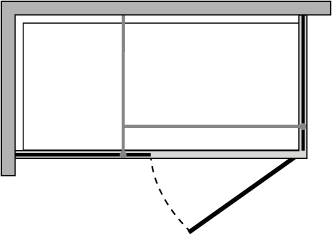 OMPFL + OMFX : Puerta batiente con panel fijo en línea y lateral fijo (componible angular)