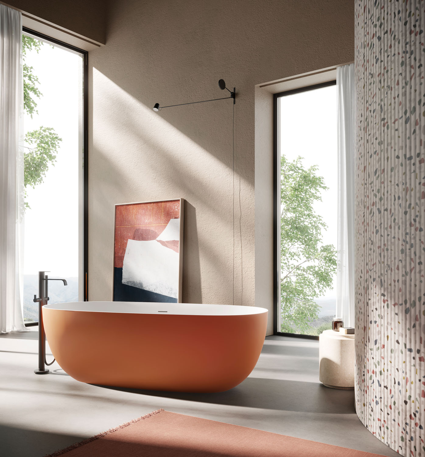 Volúmenes, colores y proporciones en nombre del diseño